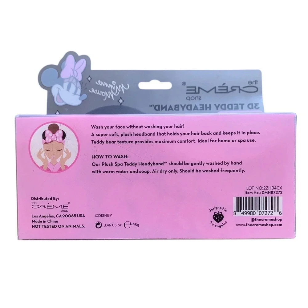 Disney The Creme Shop‎ X Minnie Mouse 3d Teddy Plush Spa Headband